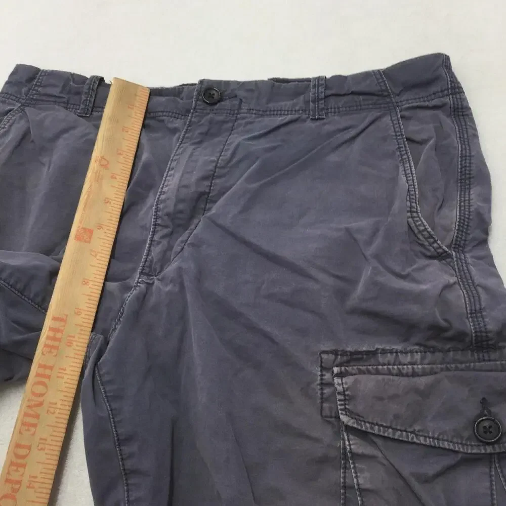 Banana Republic Cargo Shorts Mens 34 Gray Cotton Canvas 11 Inseam Casual Pockets